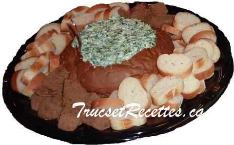Trempette fromagée artichauts et épinards