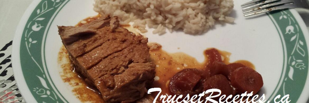 Rôti de porc miel et moutarde à la mijoteuse